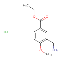 Chemical structure of ethyl 3-(aminomethyl)-4-methoxybenzoate hydrochloride - CSSB20963520046