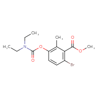 Chemical structure of methyl 6-bromo-3-[(diethylcarbamoyl)oxy]-2-methylbenzoate - CSSB21432504711