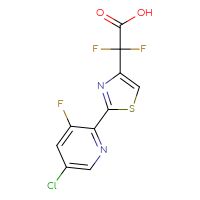 Chemical structure of 2-[2-(5-chloro-3-fluoropyridin-2-yl)-1,3-thiazol-4-yl]-2,2-difluoroacetic acid - CSSB03496529026