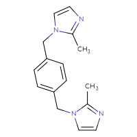 Chemical structure of 2-methyl-1-({4-[(2-methyl-1H-imidazol-1-yl)methyl]phenyl}methyl)-1H-imidazole - CSSB00103893523