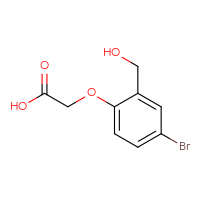 Chemical structure of 2-[4-bromo-2-(hydroxymethyl)phenoxy]acetic acid - CSSB00010759355