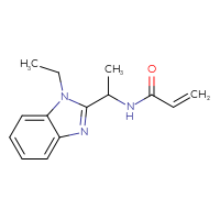 Chemical structure of N-[1-(1-ethyl-1H-1,3-benzodiazol-2-yl)ethyl]prop-2-enamide - CSSB00103752290