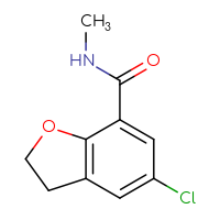 Chemical structure of 5-chloro-N-methyl-2,3-dihydro-1-benzofuran-7-carboxamide - CSSB02283619156
