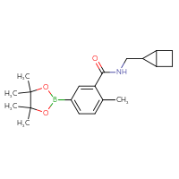 Chemical structure of N-({bicyclo[2.1.0]pentan-5-yl}methyl)-2-methyl-5-(4,4,5,5-tetramethyl-1,3,2-dioxaborolan-2-yl)benzamide - CSSB02533255192