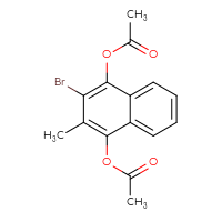 Chemical structure of 4-(acetyloxy)-2-bromo-3-methylnaphthalen-1-yl acetate - CSSB14813050262