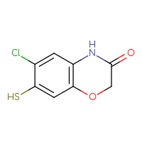 Chemical structure of 6-chloro-7-sulfanyl-3,4-dihydro-2H-1,4-benzoxazin-3-one - CSSB00000685164