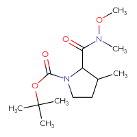 Chemical structure of tert-butyl 2-[methoxy(methyl)carbamoyl]-3-methylpyrrolidine-1-carboxylate - CSSB00114090087