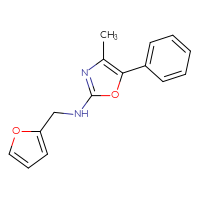 Chemical structure of N-[(furan-2-yl)methyl]-4-methyl-5-phenyl-1,3-oxazol-2-amine - CSSB15071551625