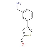 Chemical structure of 4-[3-(aminomethyl)phenyl]thiophene-2-carbaldehyde - CSSB00102886535