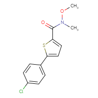 Chemical structure of 5-(4-chlorophenyl)-N-methoxy-N-methylthiophene-2-carboxamide - CSSB00104025065