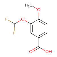 Chemical structure of 3-(difluoromethoxy)-4-methoxybenzoic acid - CSSB00000740443