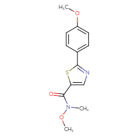 Chemical structure of N-methoxy-2-(4-methoxyphenyl)-N-methyl-1,3-thiazole-5-carboxamide - CSSB02016594682