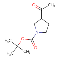 Chemical structure of tert-butyl 3-acetylpyrrolidine-1-carboxylate - CSSB00000716563