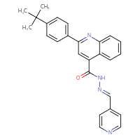 Chemical structure of 2-(4-tert-butylphenyl)-N'-[(E)-(pyridin-4-yl)methylidene]quinoline-4-carbohydrazide - CSSB00132836044