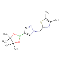 Chemical structure of 4,5-dimethyl-2-{[4-(4,4,5,5-tetramethyl-1,3,2-dioxaborolan-2-yl)-1H-pyrazol-1-yl]methyl}-1,3-thiazole - CSSB00125099171