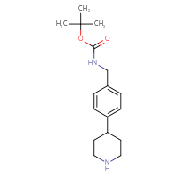 Chemical structure of tert-butyl N-{[4-(piperidin-4-yl)phenyl]methyl}carbamate - CSSB00031455811