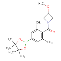 Chemical structure of 1-[2,6-dimethyl-4-(4,4,5,5-tetramethyl-1,3,2-dioxaborolan-2-yl)benzoyl]-3-methoxyazetidine - CSSB21332847511