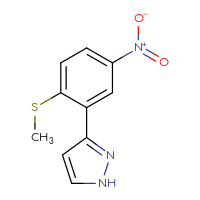 Chemical structure of 3-[2-(methylsulfanyl)-5-nitrophenyl]-1H-pyrazole - CSSB00000065634