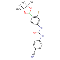 Chemical structure of 1-(4-cyanophenyl)-3-[3-fluoro-4-(4,4,5,5-tetramethyl-1,3,2-dioxaborolan-2-yl)phenyl]urea - CSSB21332113110