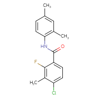 Chemical structure of 4-chloro-N-(2,4-dimethylphenyl)-2-fluoro-3-methylbenzamide - CSSB06459938149