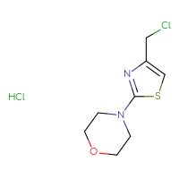 Chemical structure of 4-[4-(chloromethyl)-1,3-thiazol-2-yl]morpholine hydrochloride - CSSB03634215514
