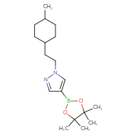 Chemical structure of 1-[2-(4-methylcyclohexyl)ethyl]-4-(4,4,5,5-tetramethyl-1,3,2-dioxaborolan-2-yl)-1H-pyrazole - CSSB17452247429