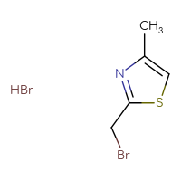 Chemical structure of 2-(bromomethyl)-4-methyl-1,3-thiazole hydrobromide - CSSB21432440371