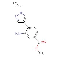 Chemical structure of methyl 3-amino-4-(1-ethyl-1H-pyrazol-4-yl)benzoate - CSSB04167811488
