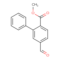 Chemical structure of methyl 5-formyl-[1,1'-biphenyl]-2-carboxylate - CSSB03578109001