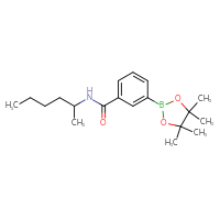 Chemical structure of N-(hexan-2-yl)-3-(4,4,5,5-tetramethyl-1,3,2-dioxaborolan-2-yl)benzamide - CSSB02195989215