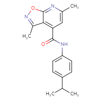 Chemical structure of 3,6-dimethyl-N-[4-(propan-2-yl)phenyl]-[1,2]oxazolo[5,4-b]pyridine-4-carboxamide - CSSB00046268535