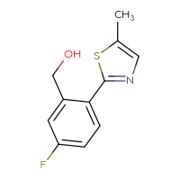 Chemical structure of [5-fluoro-2-(5-methyl-1,3-thiazol-2-yl)phenyl]methanol - CSSB01622531466