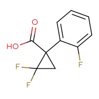 Chemical structure of 2,2-difluoro-1-(2-fluorophenyl)cyclopropane-1-carboxylic acid - CSSB00103100731