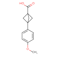 Chemical structure of 3-(4-methoxyphenyl)bicyclo[1.1.1]pentane-1-carboxylic acid - CSSB00010427089