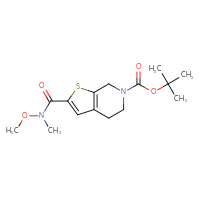 Chemical structure of tert-butyl 2-[methoxy(methyl)carbamoyl]-4H,5H,6H,7H-thieno[2,3-c]pyridine-6-carboxylate - CSSB02113811971