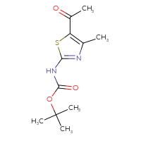 Chemical structure of tert-butyl N-(5-acetyl-4-methyl-1,3-thiazol-2-yl)carbamate - CSSB00010253697