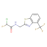 Chemical structure of 2-chloro-2-fluoro-N-{[4-(trifluoromethyl)-1,3-benzothiazol-2-yl]methyl}acetamide - CSSB21332117714