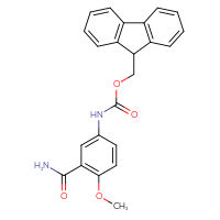 Chemical structure of (9H-fluoren-9-yl)methyl N-(3-carbamoyl-4-methoxyphenyl)carbamate - CSSB21043408266