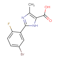 Chemical structure of 2-(5-bromo-2-fluorophenyl)-4-methyl-1H-imidazole-5-carboxylic acid - CSSB00020649412