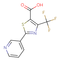 Chemical structure of 2-(pyridin-3-yl)-4-(trifluoromethyl)-1,3-thiazole-5-carboxylic acid - CSSB00008317212