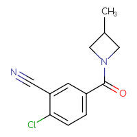 Chemical structure of 2-chloro-5-(3-methylazetidine-1-carbonyl)benzonitrile - CSSB01993982816