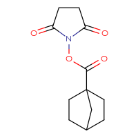Chemical structure of 2,5-dioxopyrrolidin-1-yl bicyclo[2.2.1]heptane-1-carboxylate - CSSB00129250694