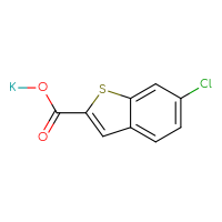 Chemical structure of potassium 6-chloro-1-benzothiophene-2-carboxylate - CSSB00132937588