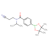 Chemical structure of N-(2-cyanoethyl)-N-(propan-2-yl)-4-(4,4,5,5-tetramethyl-1,3,2-dioxaborolan-2-yl)benzamide - CSSB02533288369