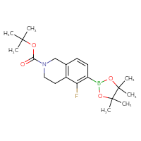 Chemical structure of tert-butyl 5-fluoro-6-(4,4,5,5-tetramethyl-1,3,2-dioxaborolan-2-yl)-1,2,3,4-tetrahydroisoquinoline-2-carboxylate - CSSB00134615665