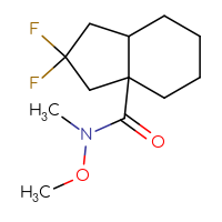 Chemical structure of 2,2-difluoro-N-methoxy-N-methyl-octahydro-1H-indene-3a-carboxamide - CSSB01148881228