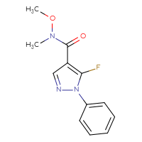 Chemical structure of 5-fluoro-N-methoxy-N-methyl-1-phenyl-1H-pyrazole-4-carboxamide - CSSB00990255149