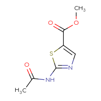 Chemical structure of methyl 2-acetamido-1,3-thiazole-5-carboxylate - CSSB00000021888