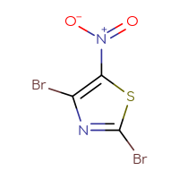 Chemical structure of 2,4-dibromo-5-nitro-1,3-thiazole - CSSB06595028213