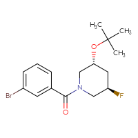 Chemical structure of (3R,5R)-1-(3-bromobenzoyl)-3-(tert-butoxy)-5-fluoropiperidine - CSSB08983313619